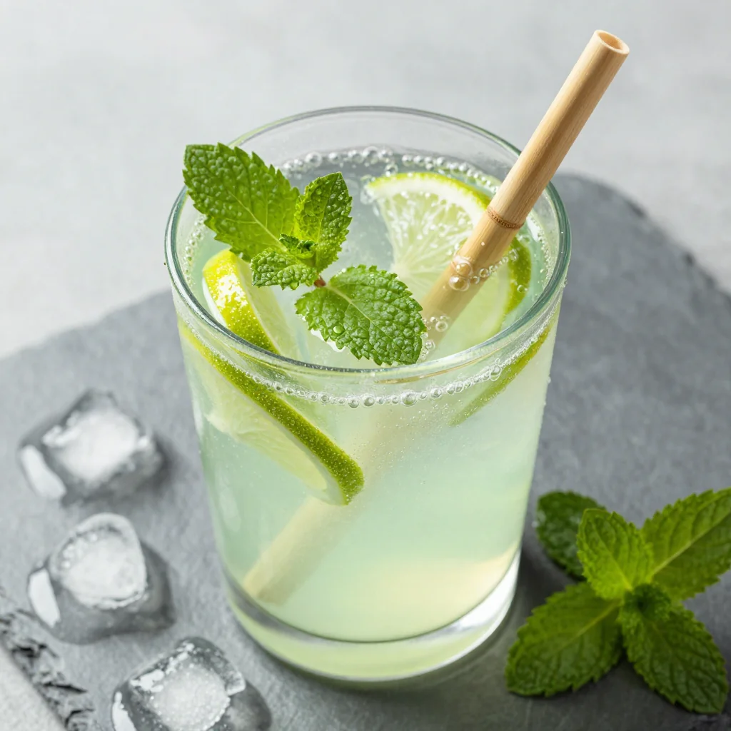 New Year's Day Green Tea and Mint Detox Drink