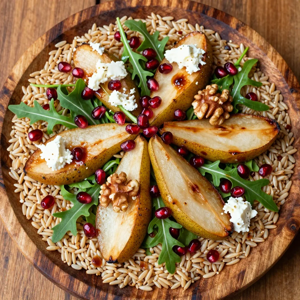 Warm Farro Salad with Roasted Pears and Goat Cheese