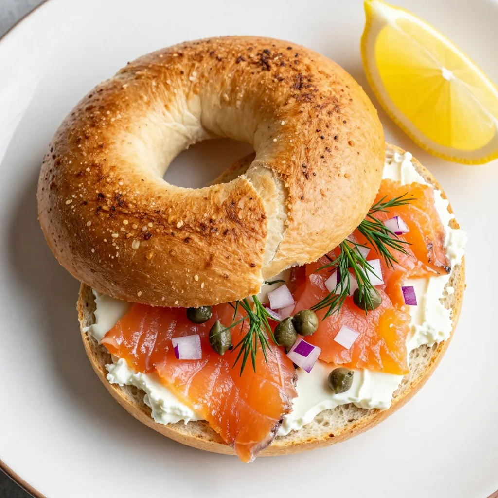 New Year's Day Smoked Salmon Bagels with All the Toppings