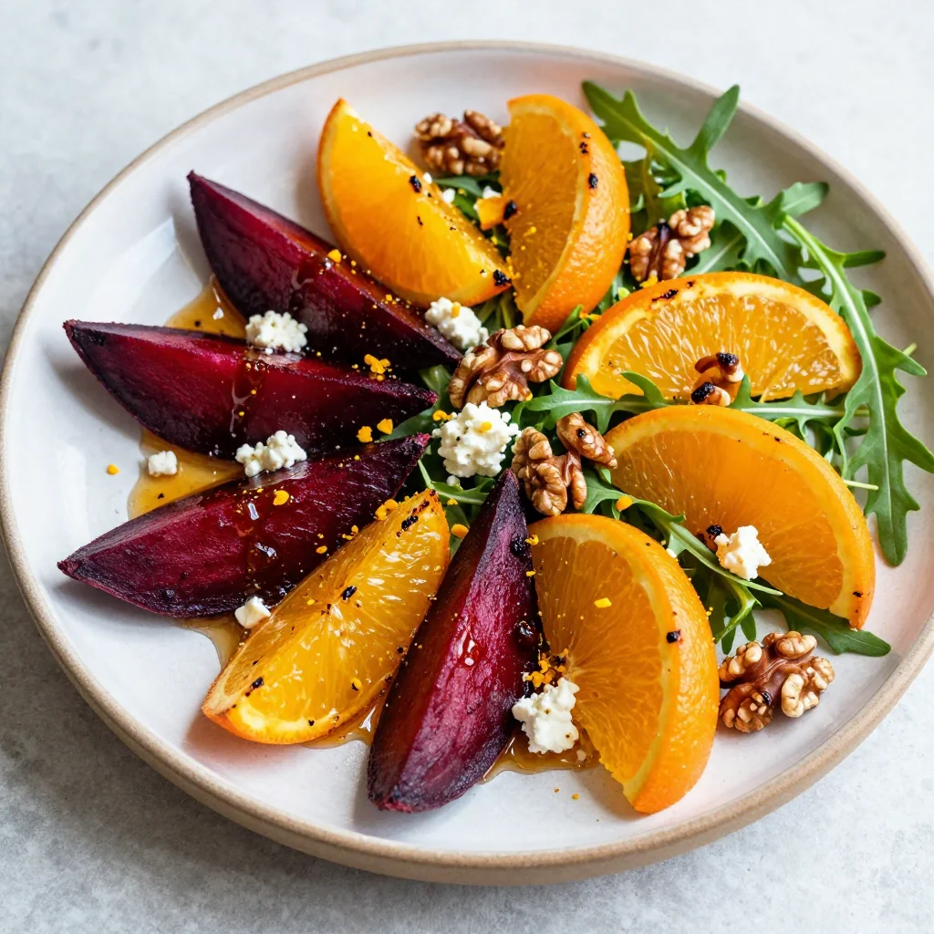 roasted orange and beet salad with toasted walnuts for seasonal dinners