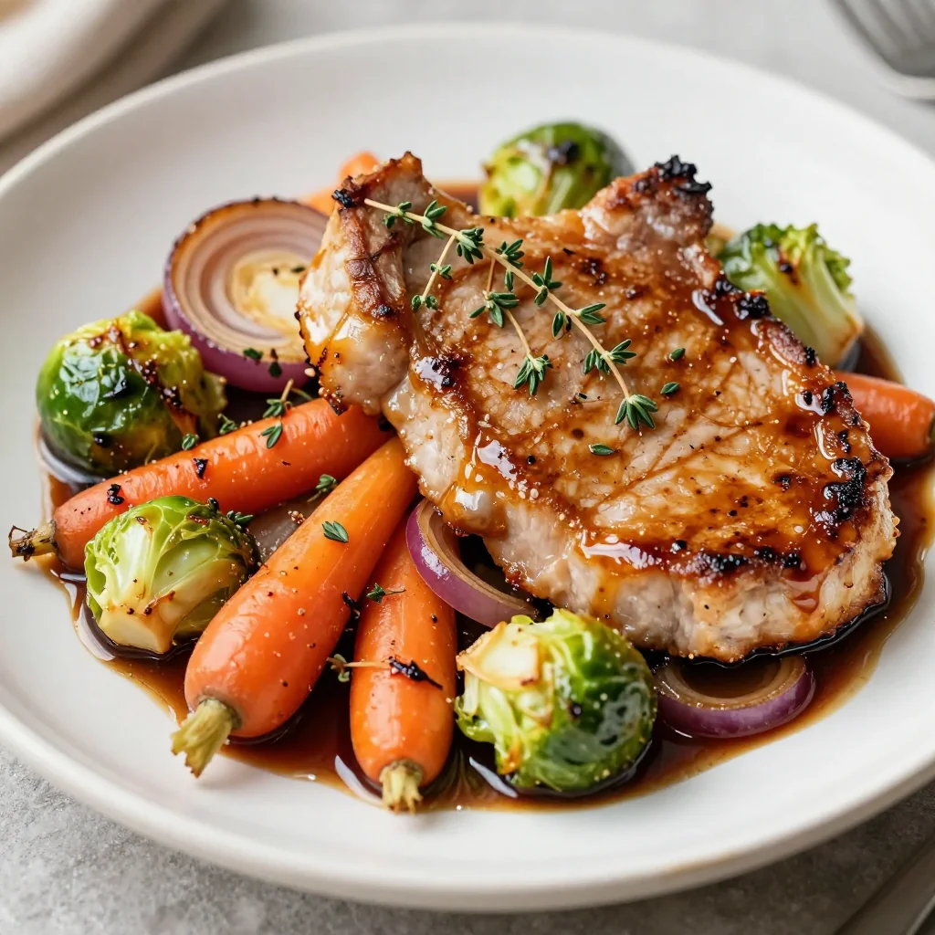 Easy Sheet Pan Pork Chops and Vegetables for Dinner