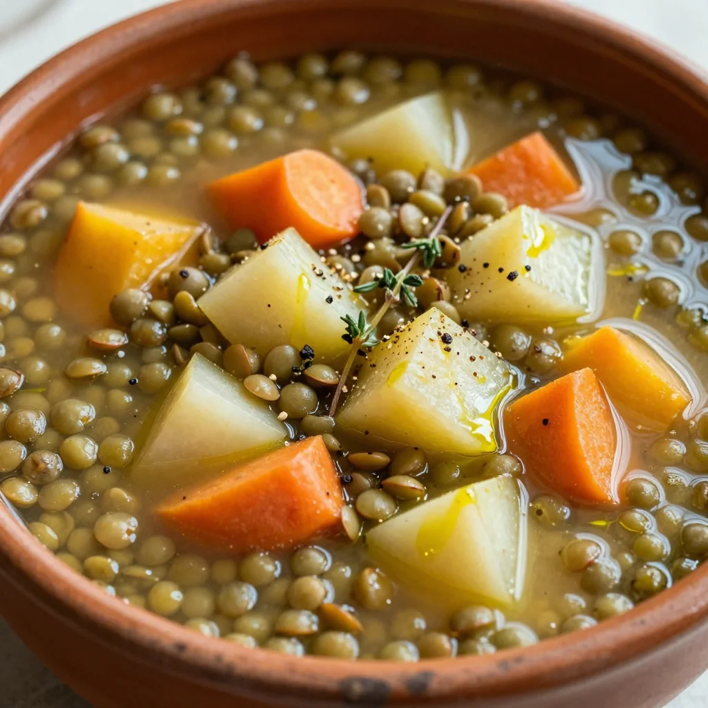 healthy one pot lentil and root vegetable soup for winter clean eating