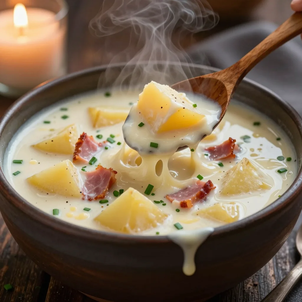 Pantry Challenge Potato and Ham Soup for Winter