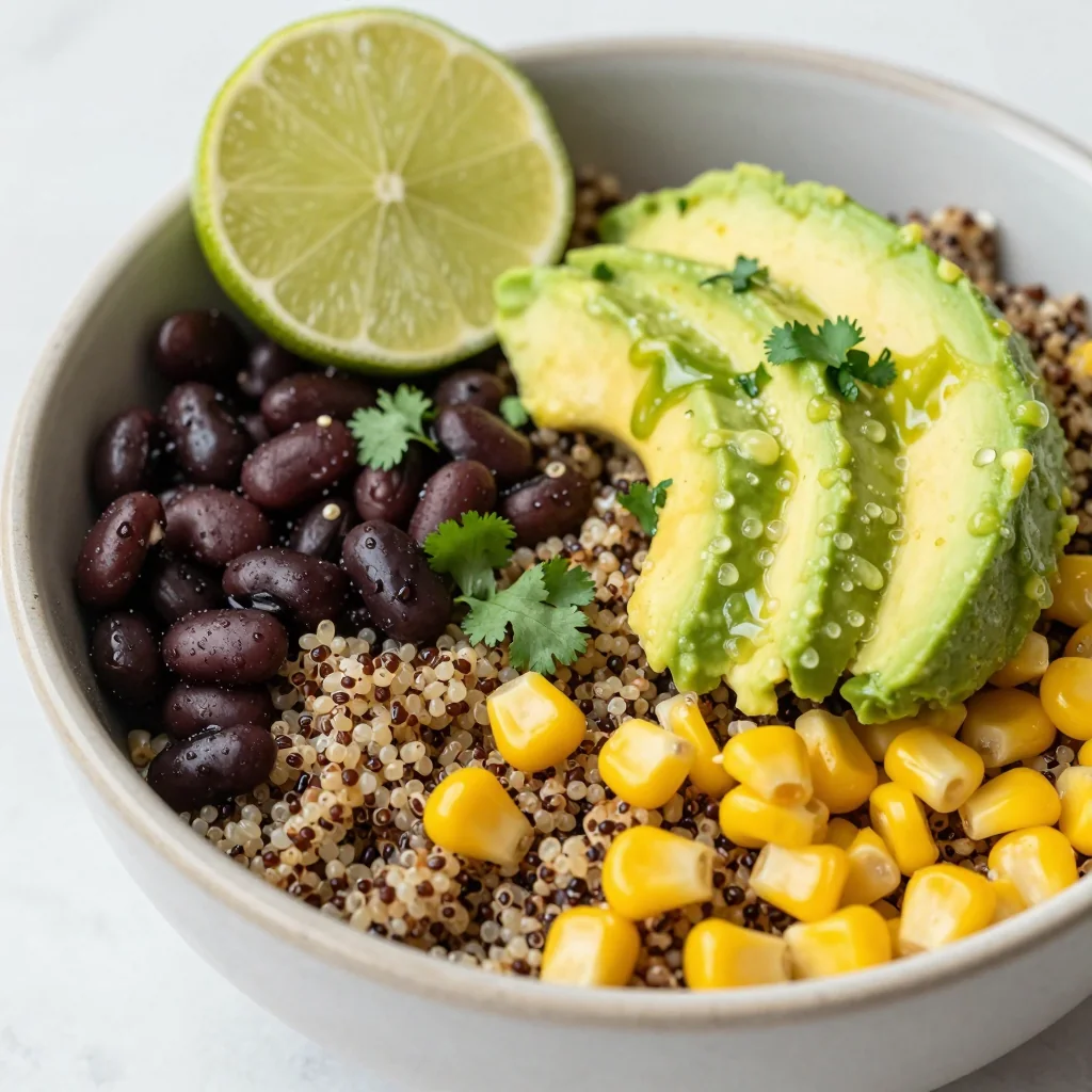 New Year's Day Quinoa Bowl with Black Beans Corn