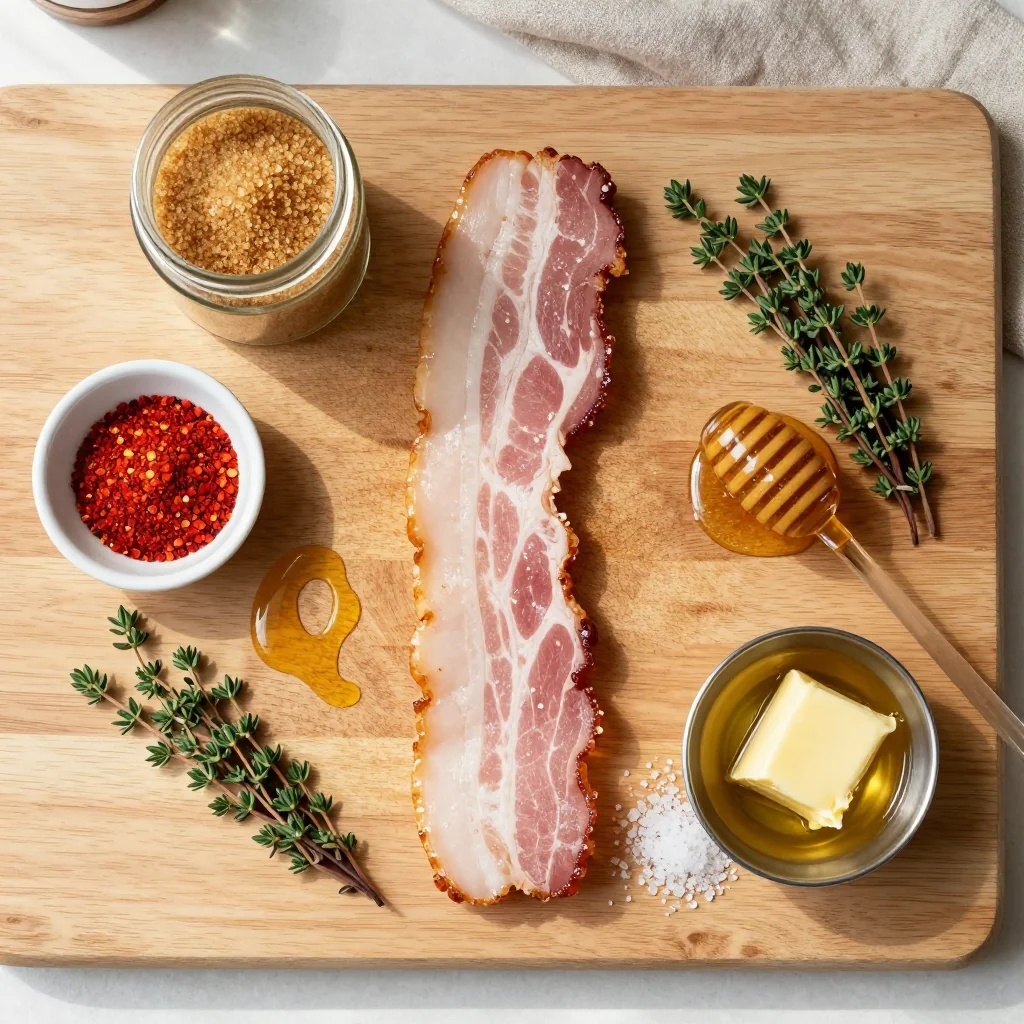 All ingredients for Million Dollar Bacon with Brown Sugar and Cayenne