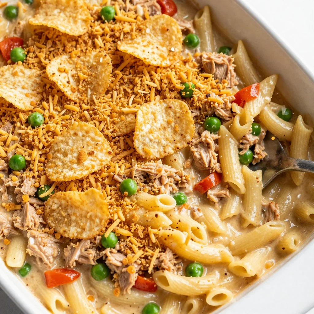 Pantry Clean-Out Tuna Casserole with Potato Chips