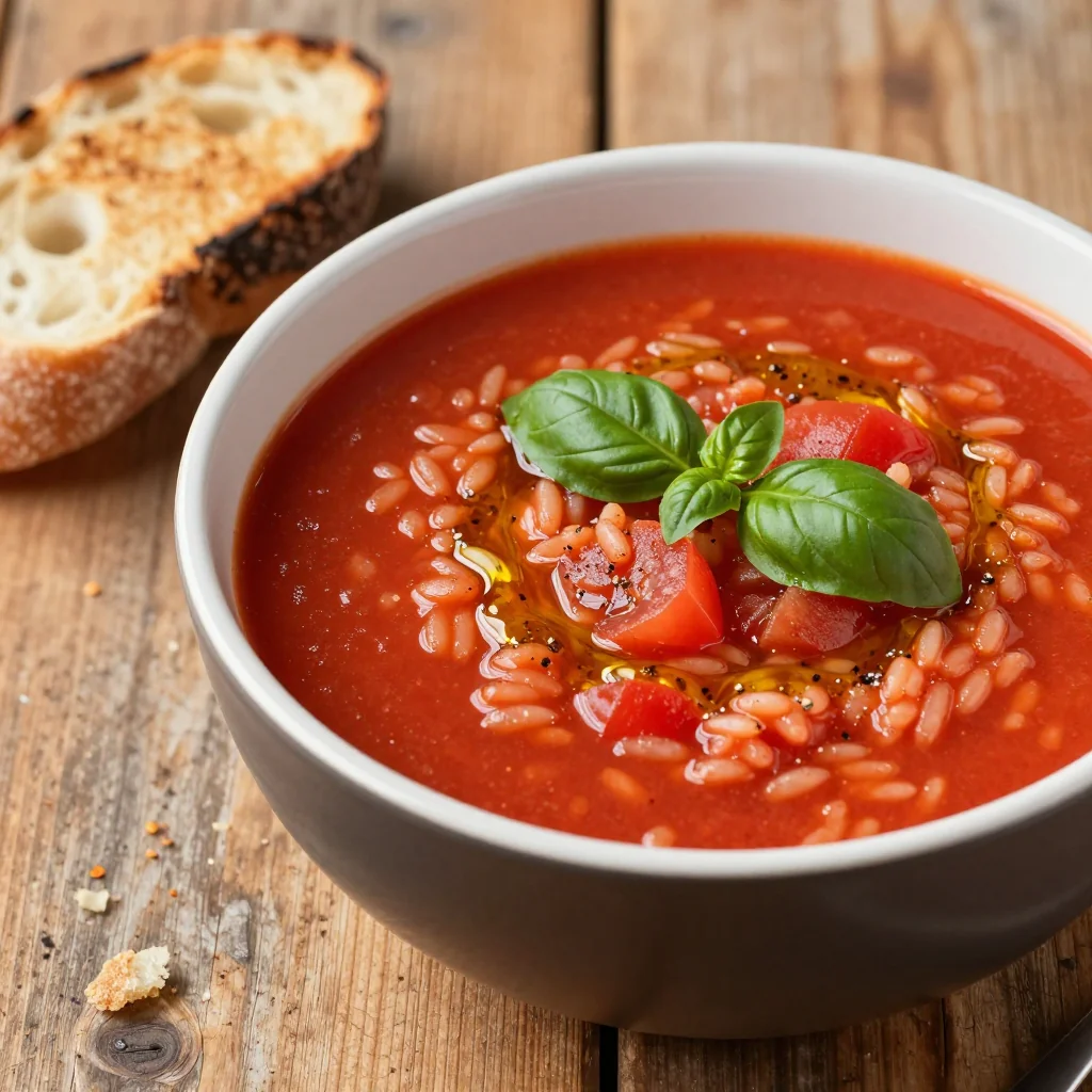 Budget-Friendly Pantry Tomato Rice Soup for Dinner