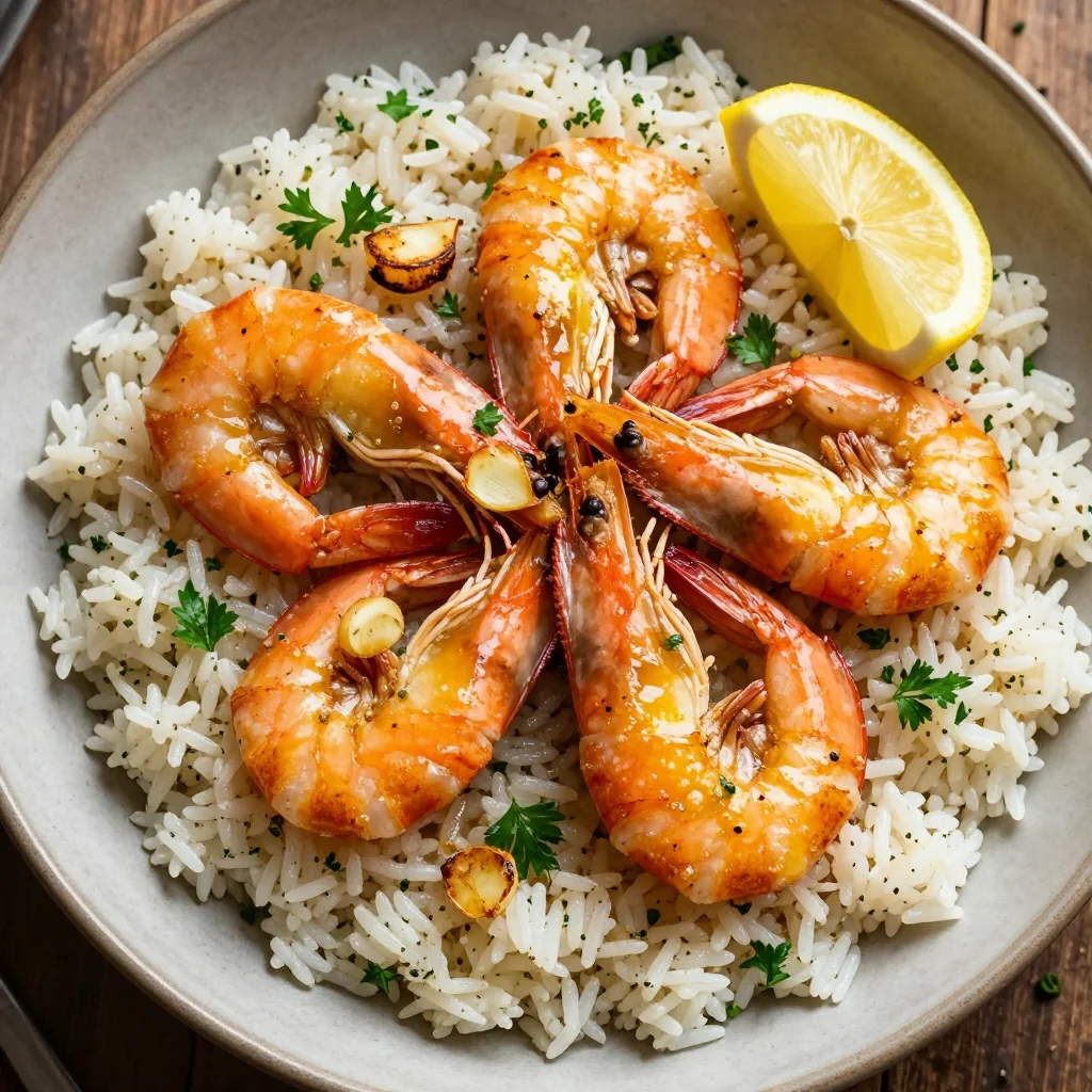 Garlic Butter Shrimp and Rice in 20 Minutes
