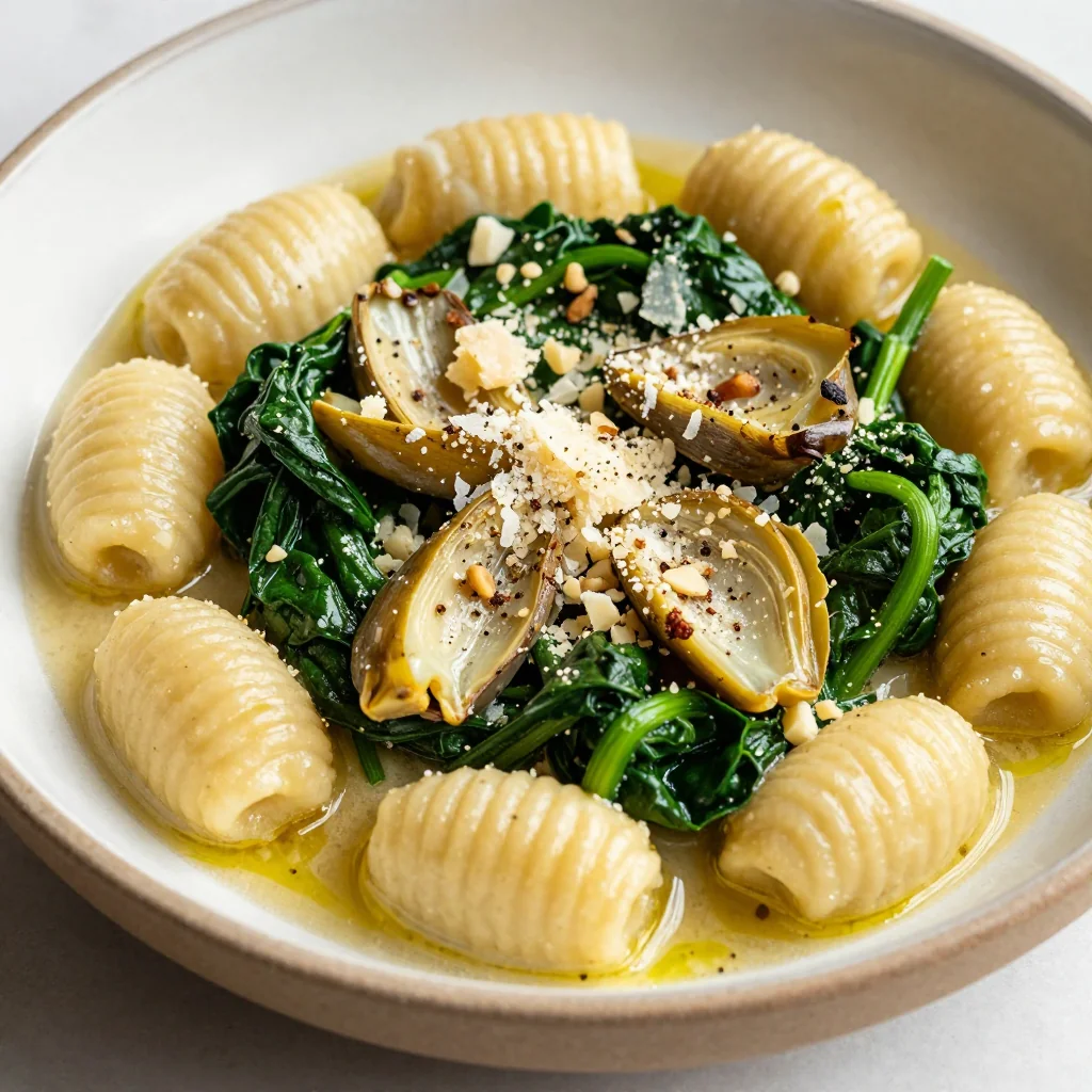 One Pot Creamy Gnocchi with Spinach and Artichokes