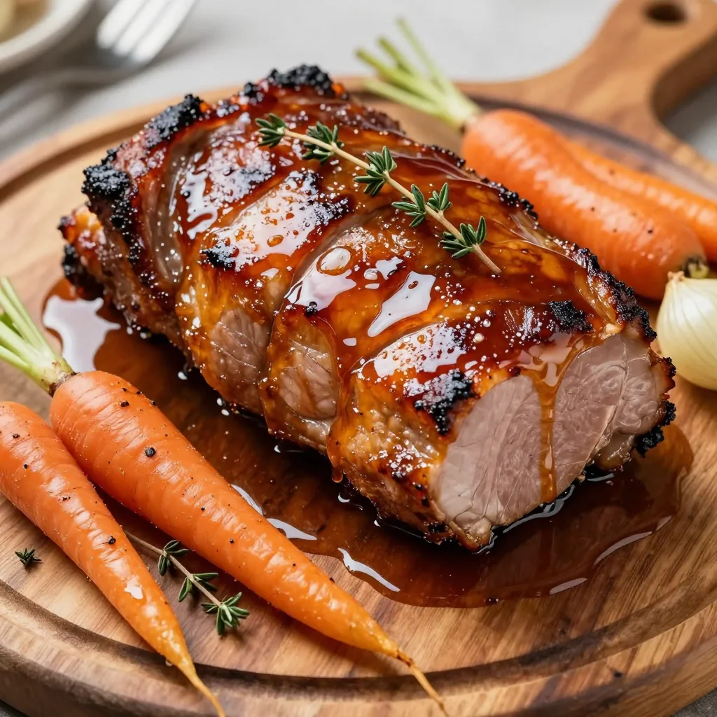 New Year's Day Slow Cooker Maple Glazed Pork Loin