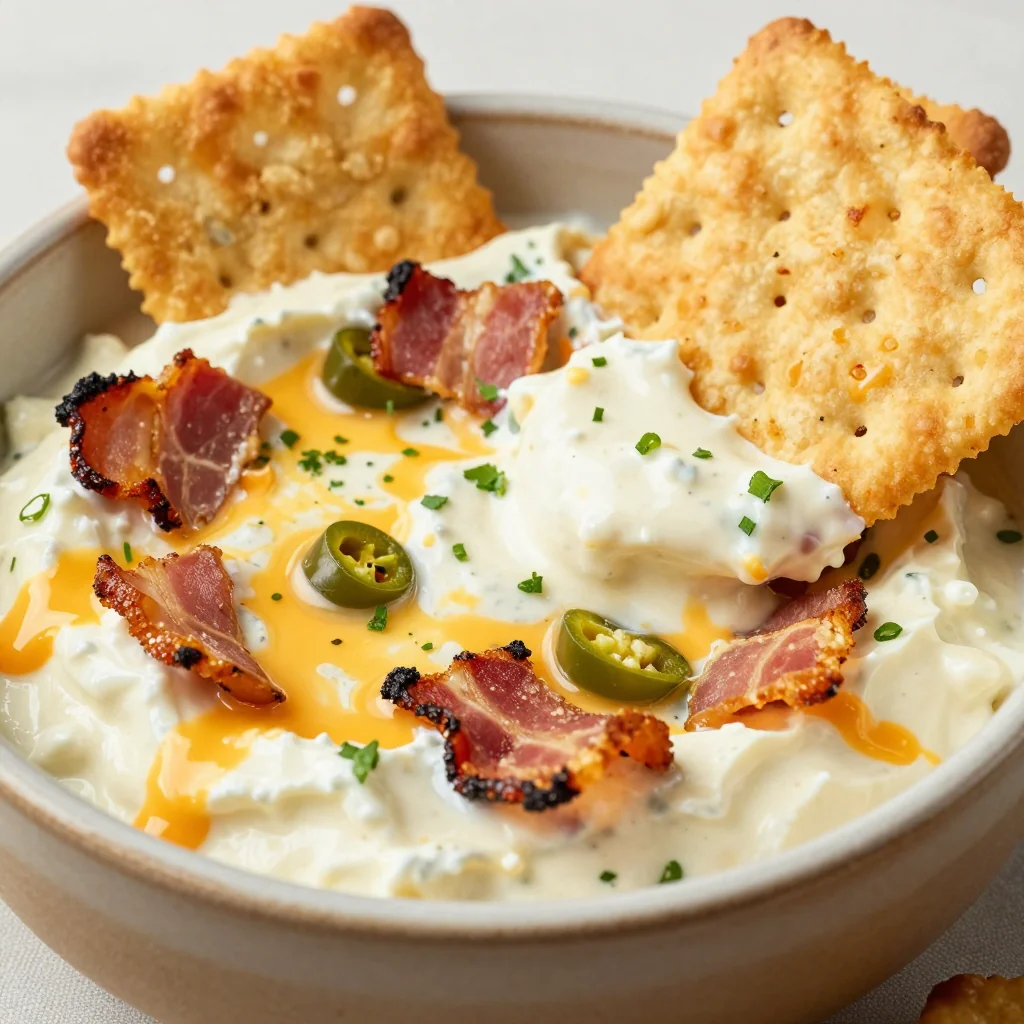 NFL Playoffs Jalapeno Popper Dip That Is Bacon Lovers Dream And Perfect With Crackers