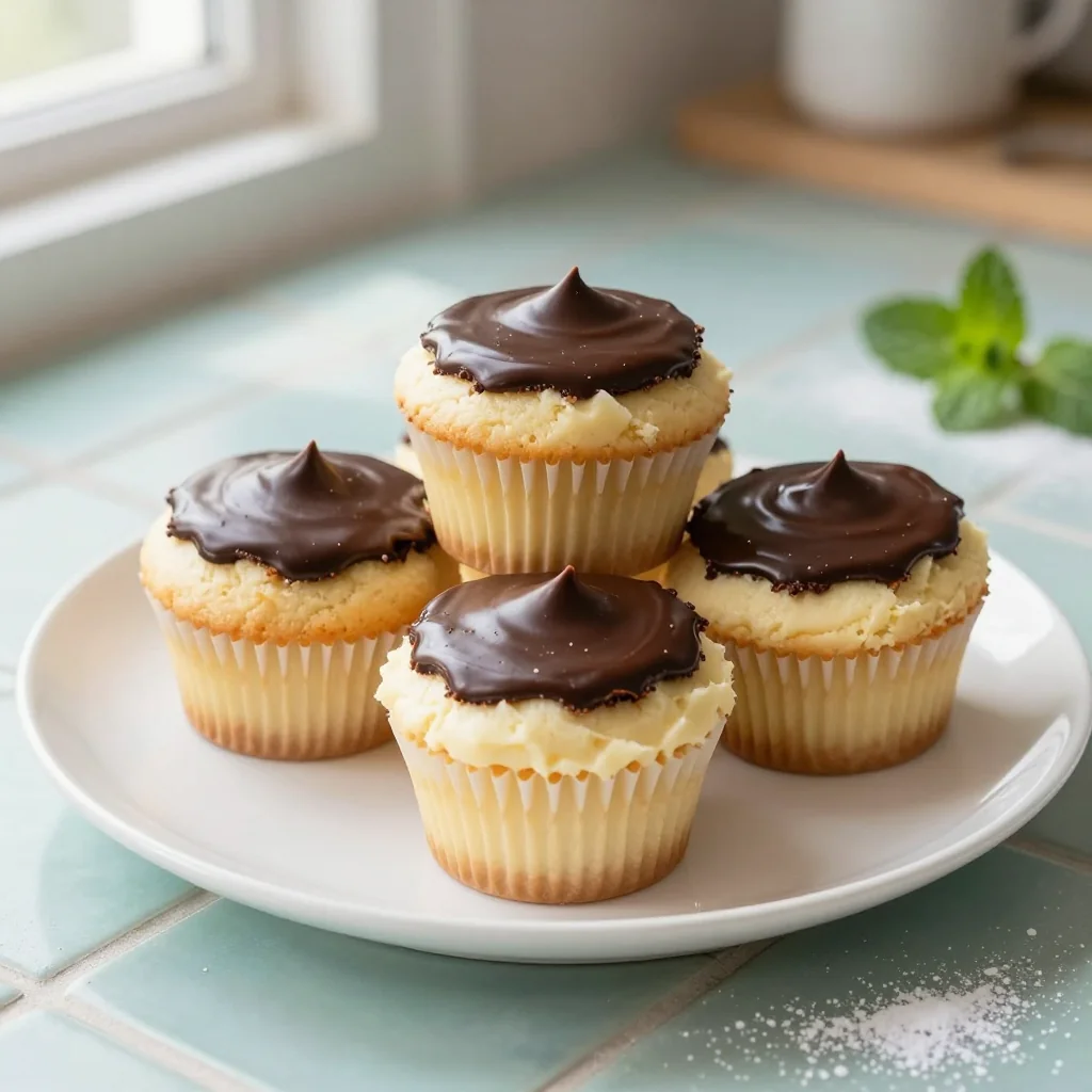 Boston Cream Pie Cupcakes with Ganache