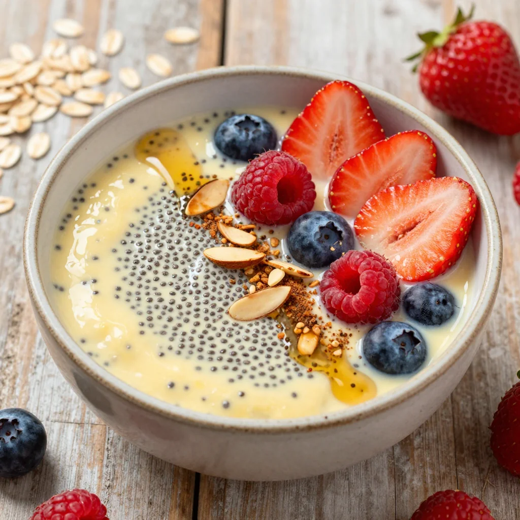 Healthy Breakfast Pudding with Chia and Almond Milk
