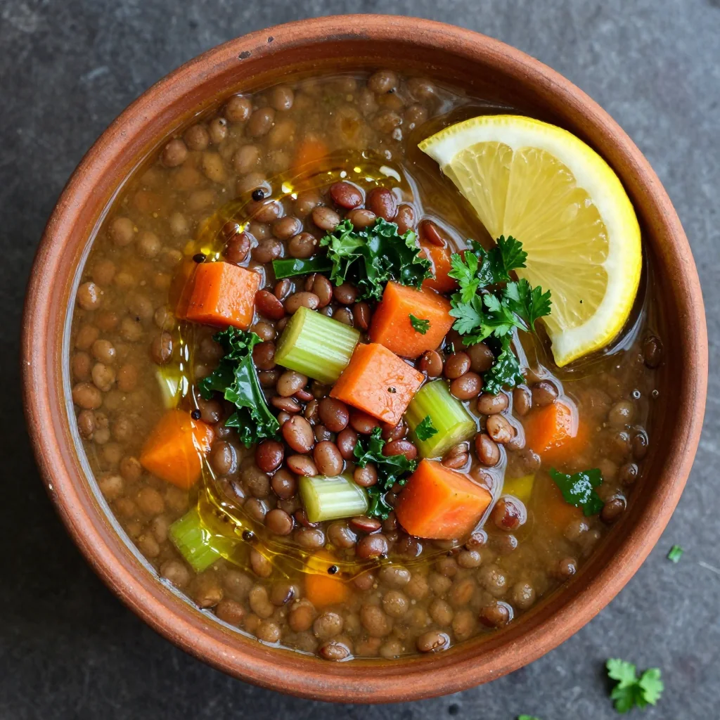 Healthy Lentil and Vegetable Soup for Clean Eating