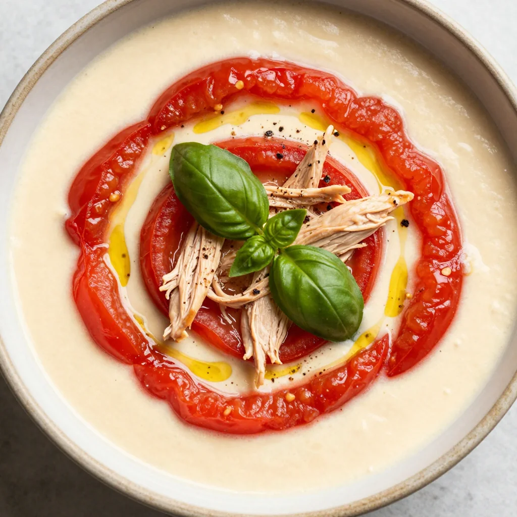 Easy One Pot Creamy Tomato and Chicken Soup