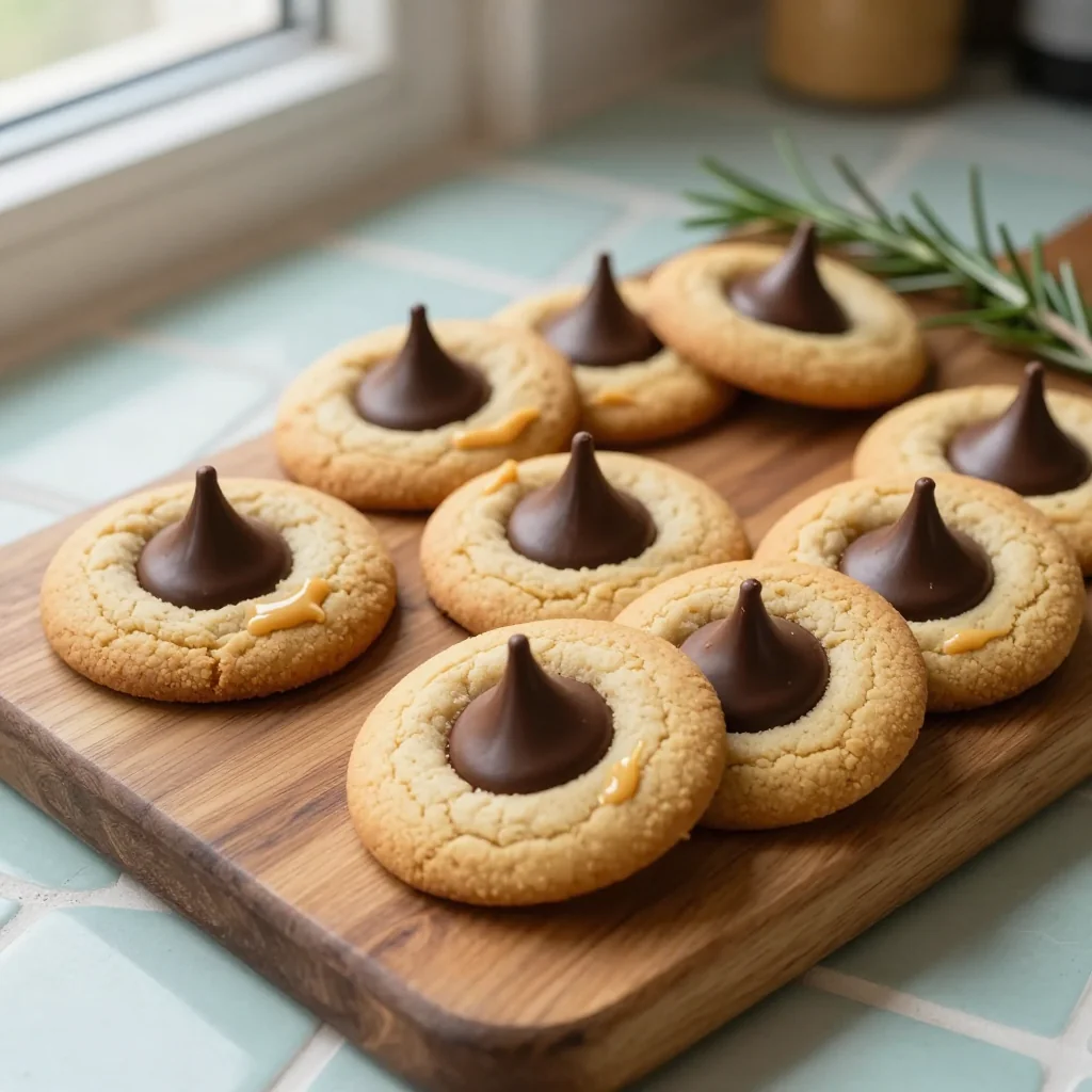Peanut Butter Blossom Cookies with Chocolate Kisses