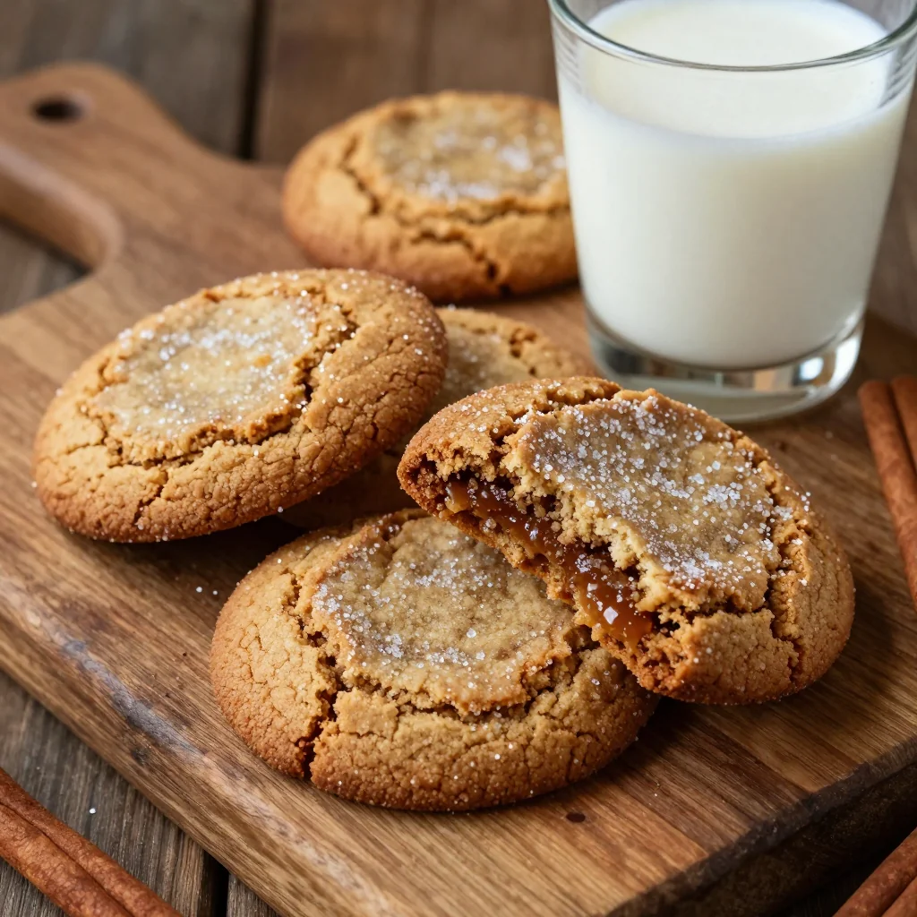 Warm Soft Gingersnap Cookies with Molasses for a Classic Winter Holiday Treat