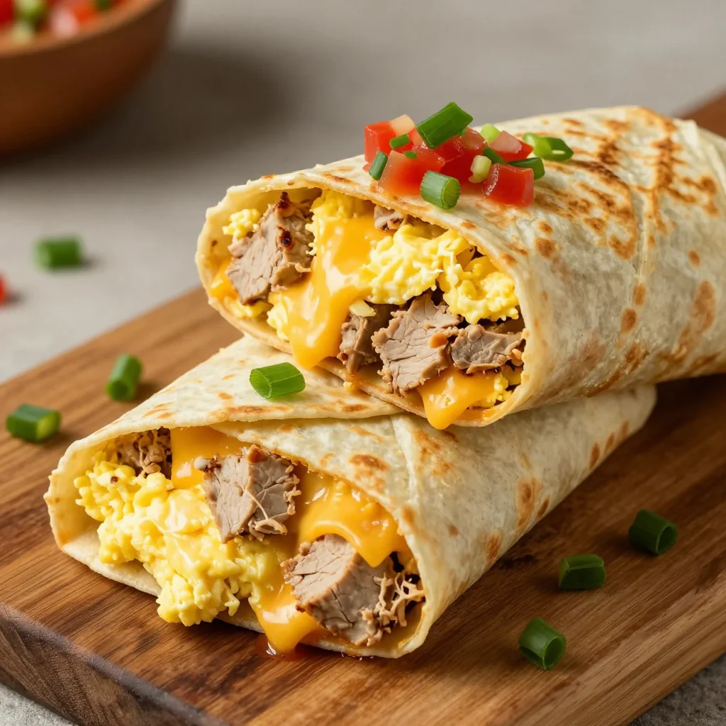 Freezer Friendly Breakfast Burritos with Turkey Sausage and Egg