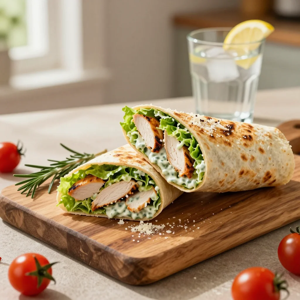 Chicken Caesar Wraps with Parmesan Cheese