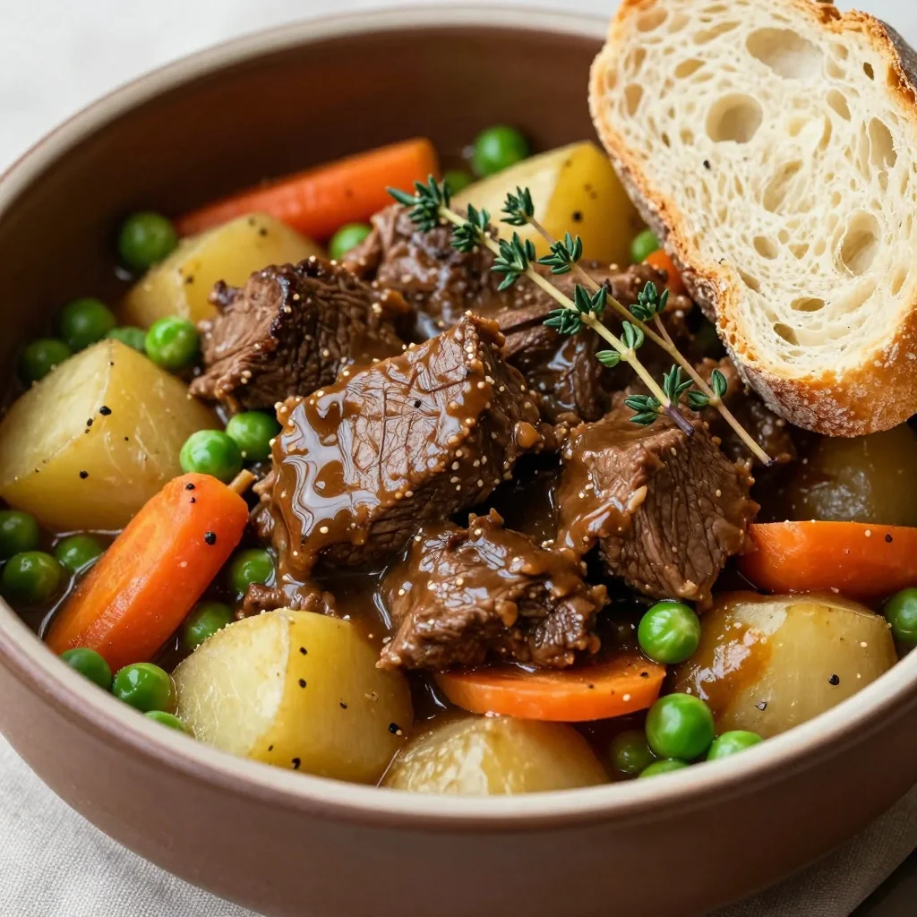 slow cooker beef and potato stew with winter vegetables