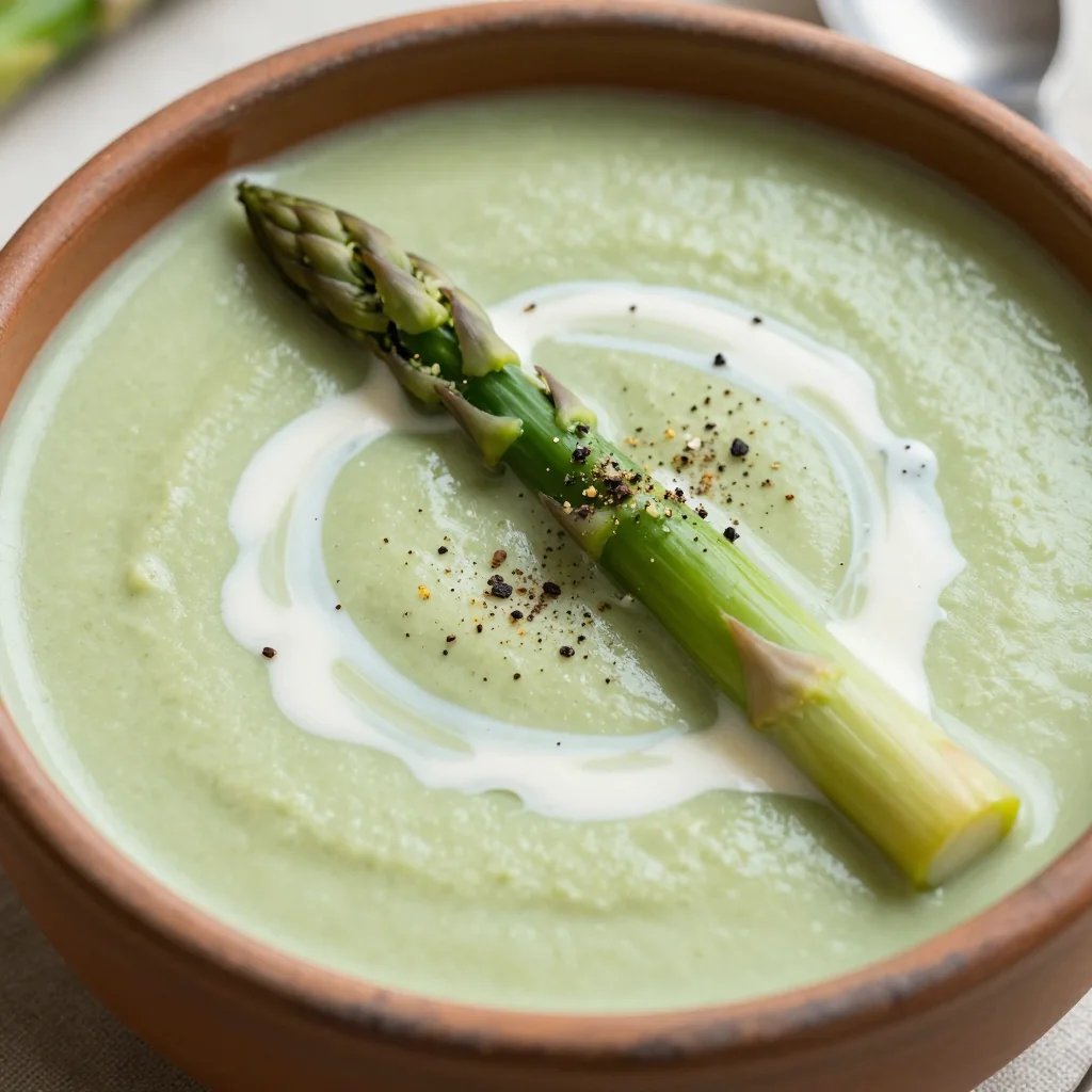 Low Calorie Creamy Asparagus Soup for Lunch