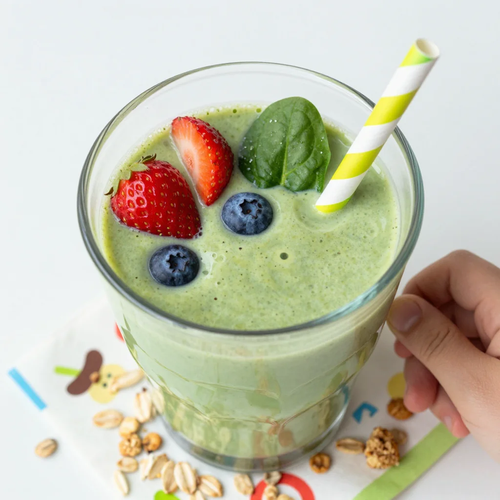 Kid-Friendly Smoothie with Spinach and Berries