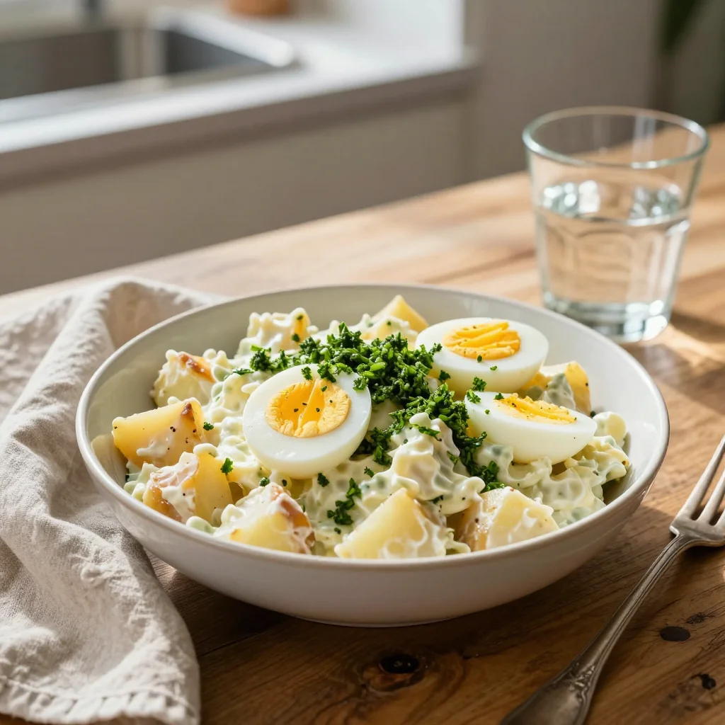 Potato Salad with Hard Boiled Eggs and Relish
