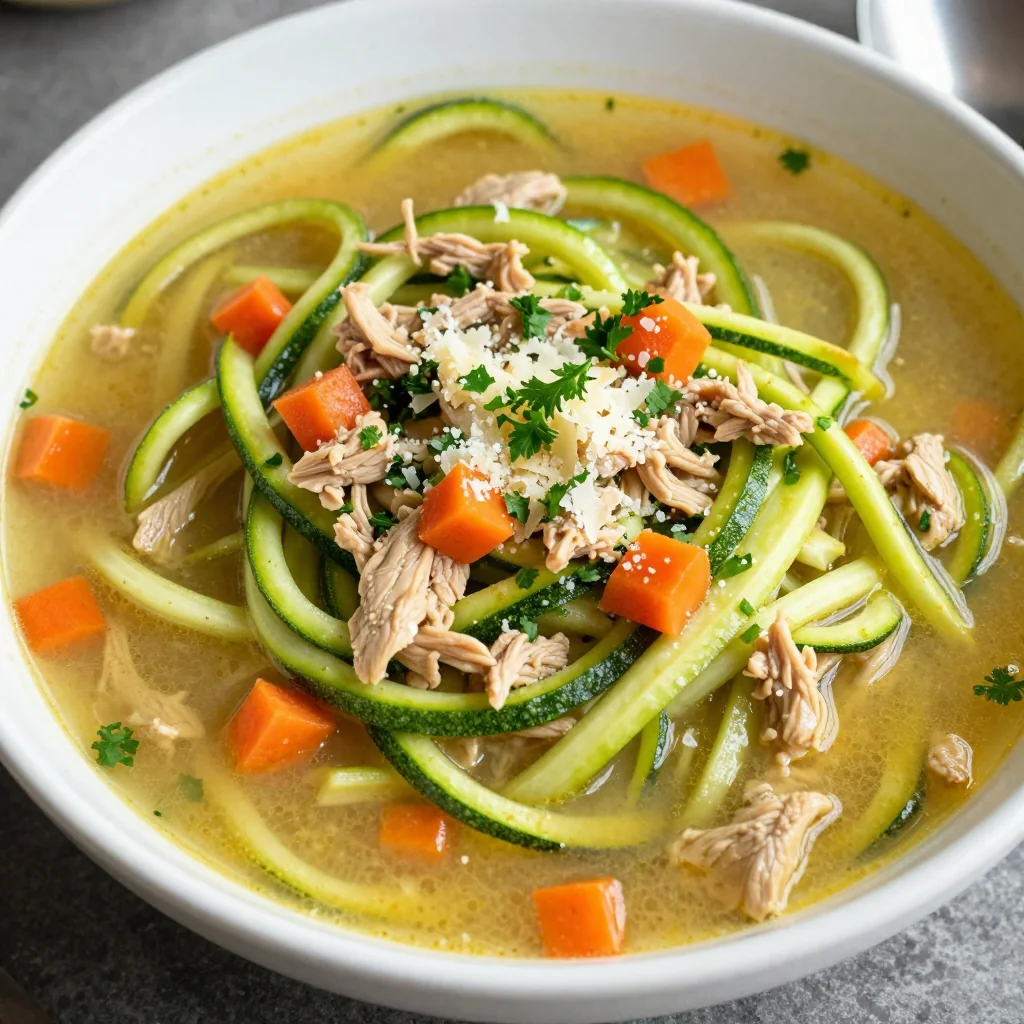 Keto Zoodle Soup Freezer Meal for New Year's Health