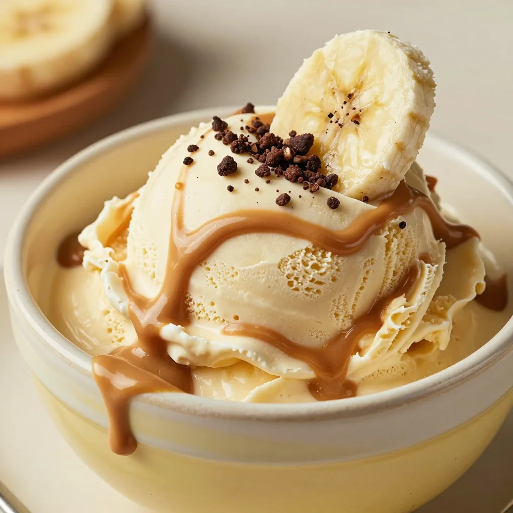 Healthy Banana Nice Cream with Peanut Butter Swirl