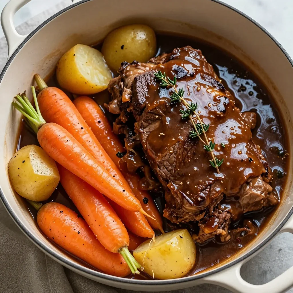 Slow Cooker Pot Roast with Root Veggies for New Year's Day