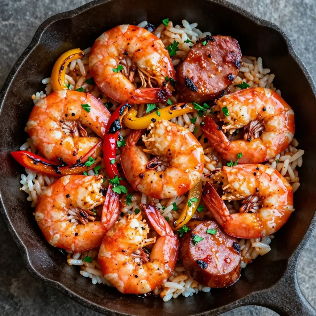 Budget Dinner Cajun Shrimp and Sausage Skillet