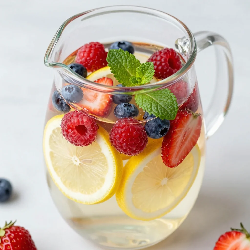 New Year's Day Detox Water with Lemon and Berries