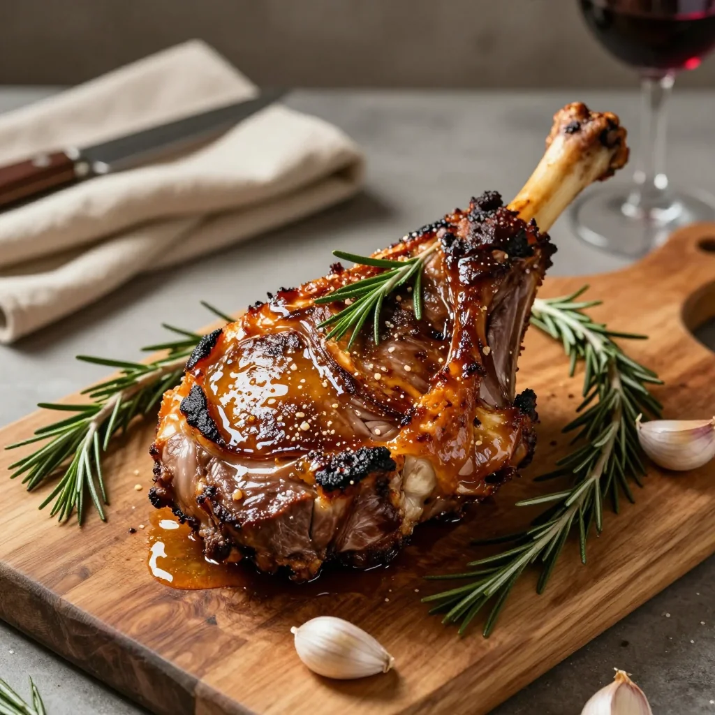 Roasted Leg of Lamb with Garlic Rosemary Butter