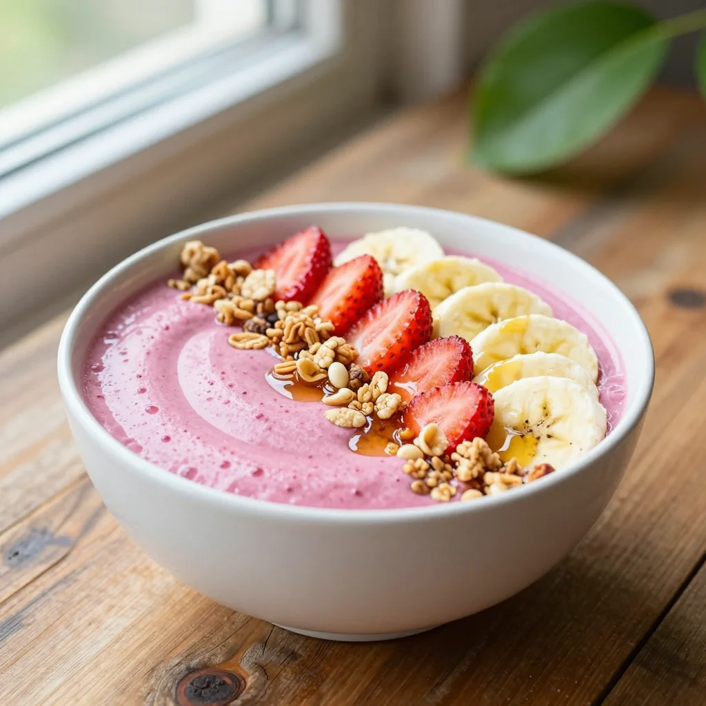 Strawberry Banana Smoothie Bowl with Granola
