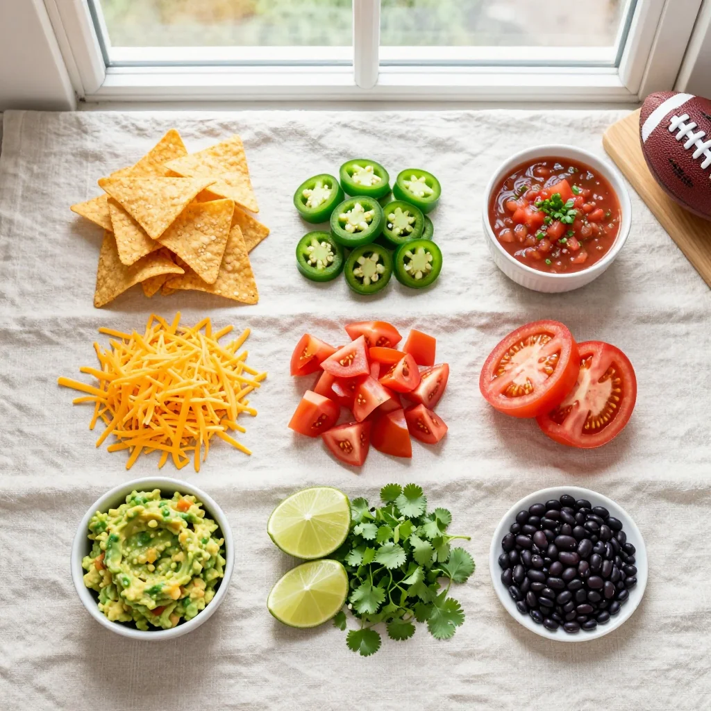 All ingredients neatly arranged on a wooden board