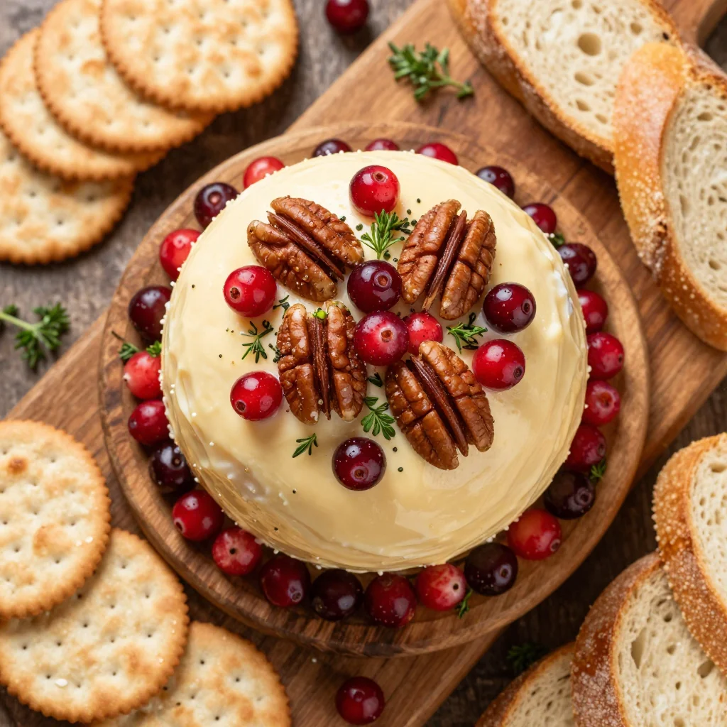 holiday cheese ball with cranberries pecans and herbs for entertaining