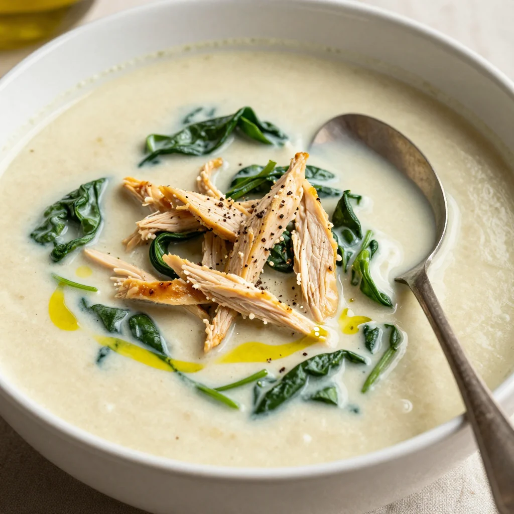 Creamy Chicken and Spinach Soup for Health