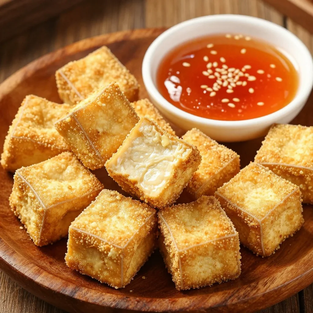 Crispy Tofu Nuggets with Sweet and Sour Sauce Dip