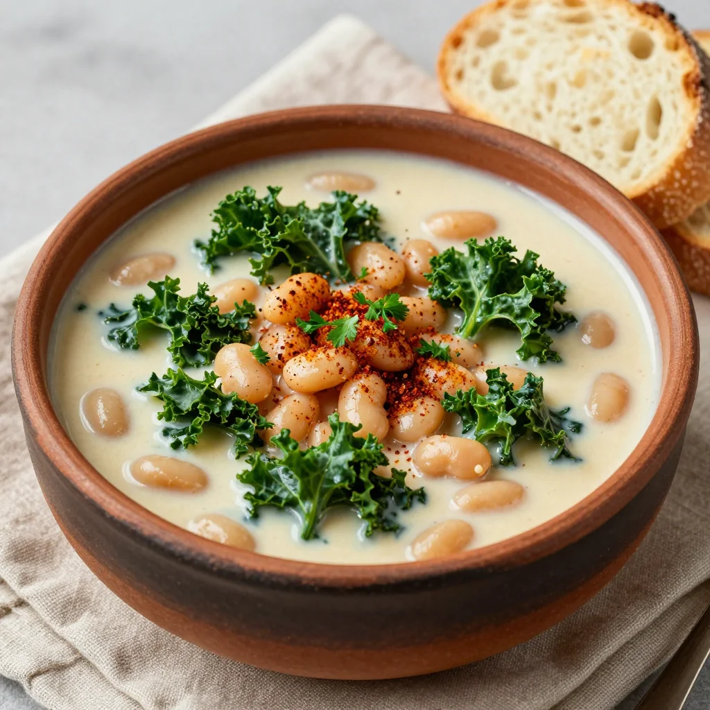 High Protein Creamy Vegan White Bean Stew