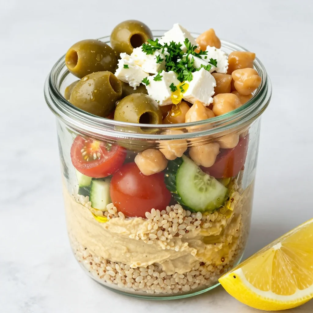 Meal Prep Mediterranean Chickpea Salad Jars