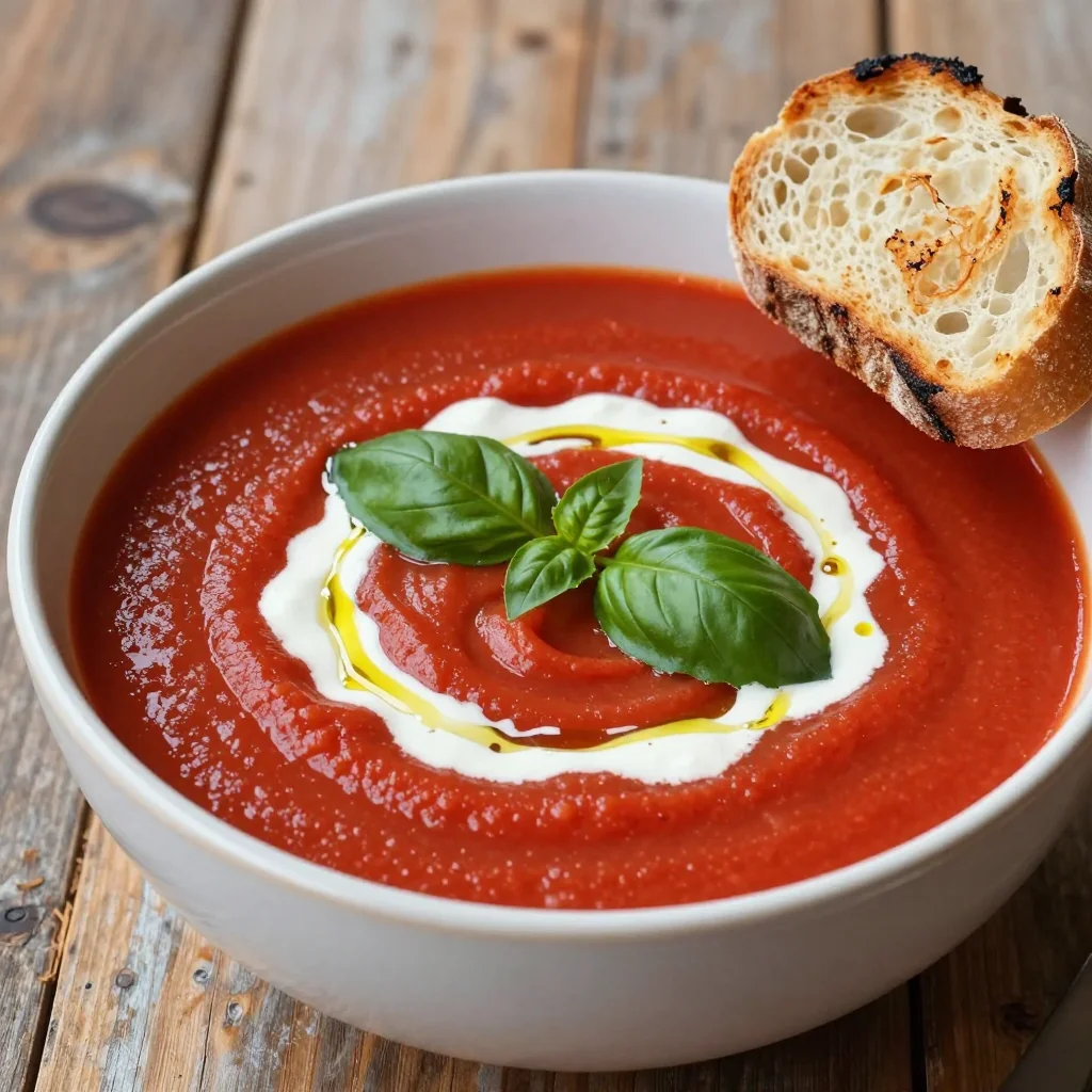 Pantry Clean Out Tomato Basil Soup with Cream