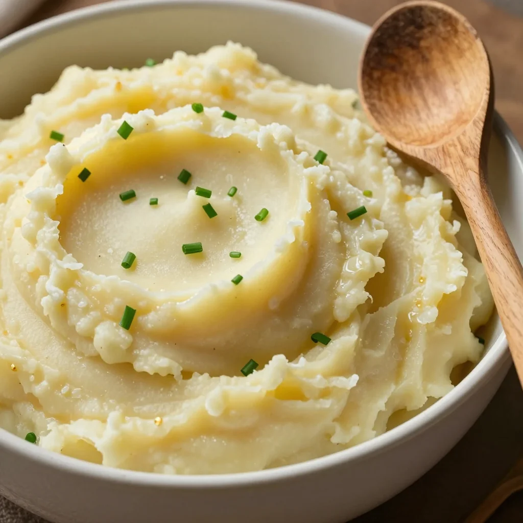 herbed garlic mashed potatoes with chives for classic holiday sides