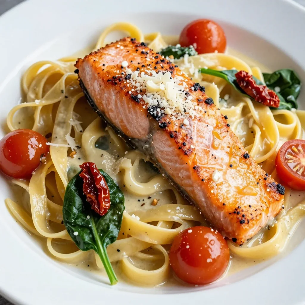 Creamy Tuscan Salmon Pasta That's Easy and Delicious