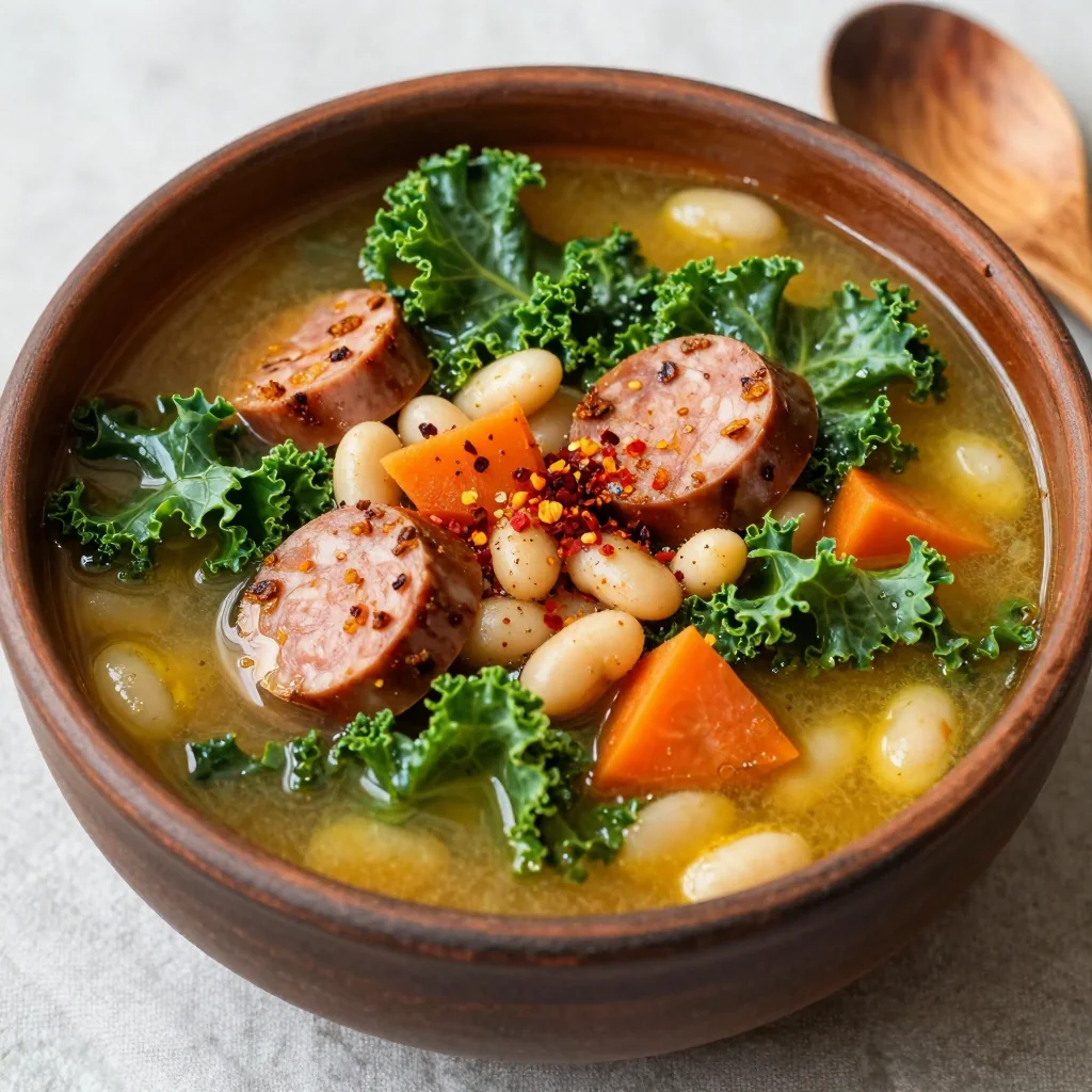 Spicy Sausage And Kale Soup For A Clean Eating Goal
