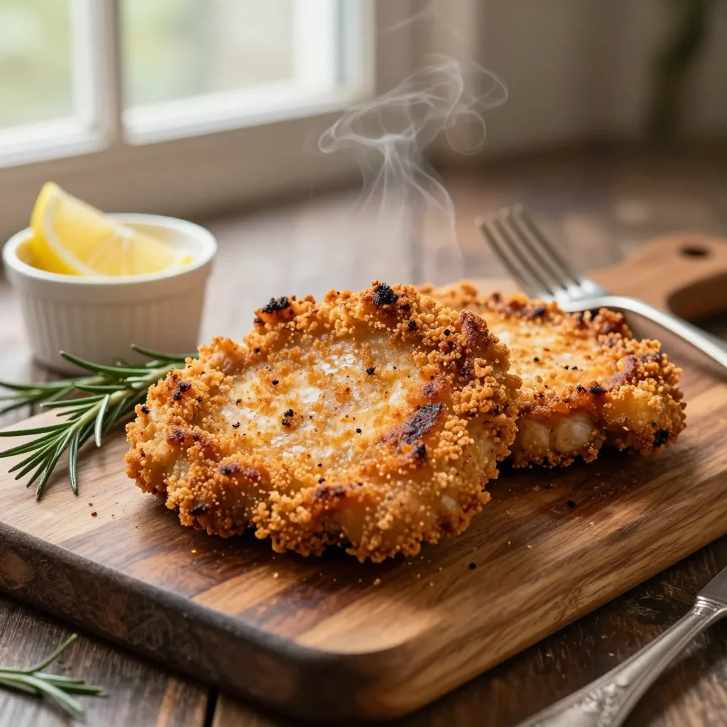 Crispy Air Fryer Parmesan Crusted Pork Chops
