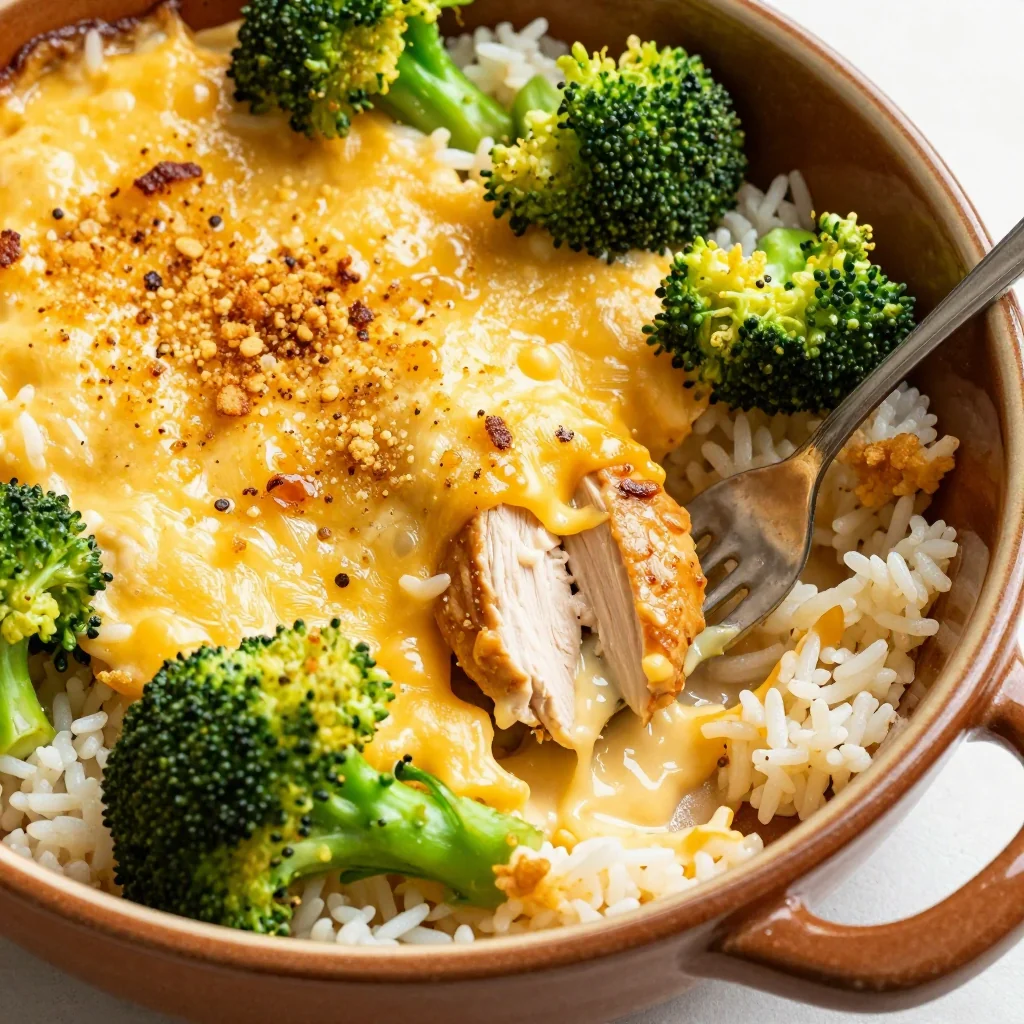 Cheesy Broccoli and Chicken Rice Casserole for Kids