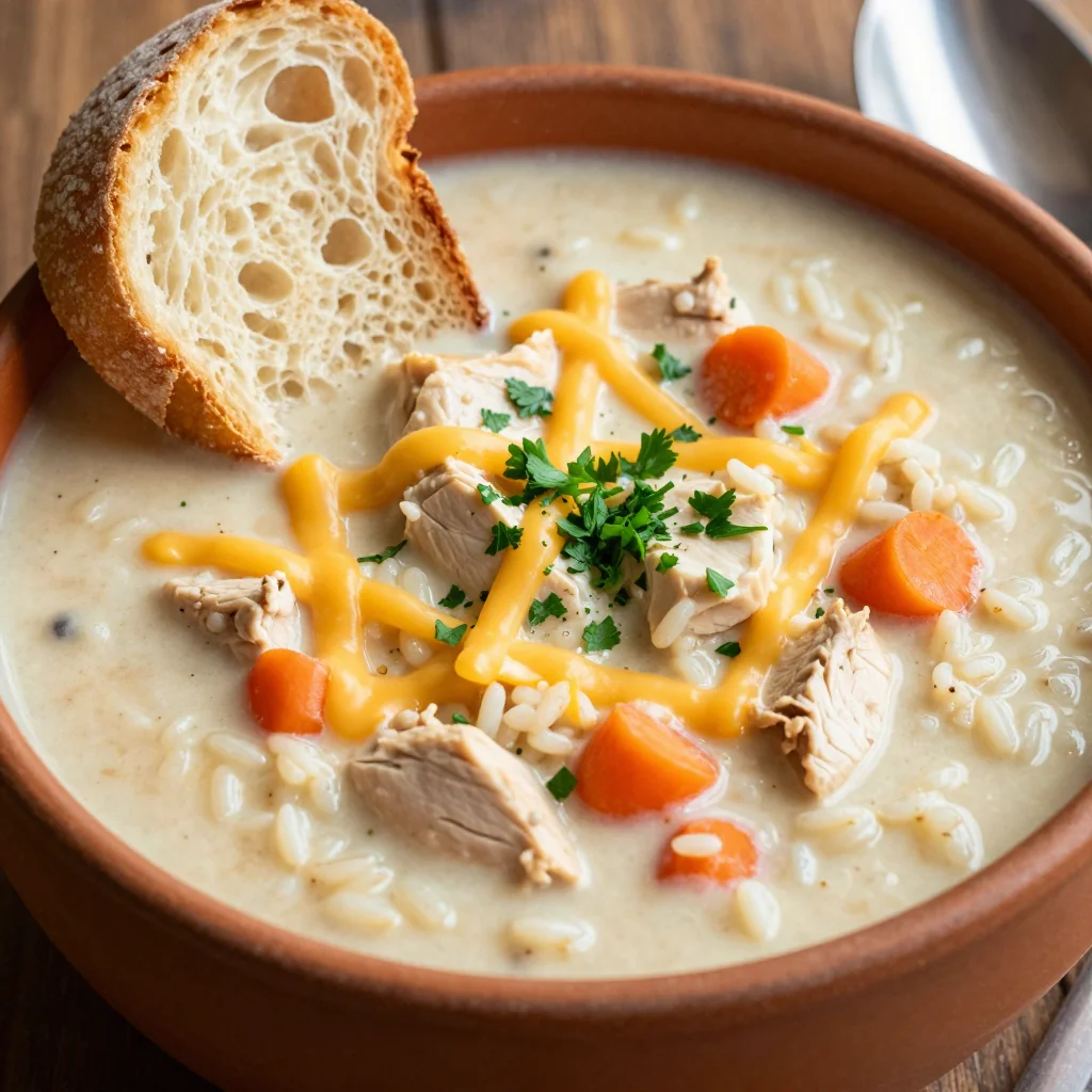 Kid-Approved Cheesy Chicken and Wild Rice Soup