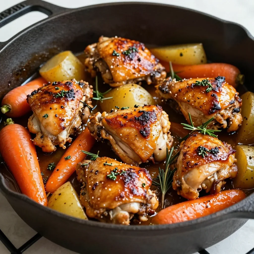 batch cooking one pot chicken and root vegetables for busy family meals