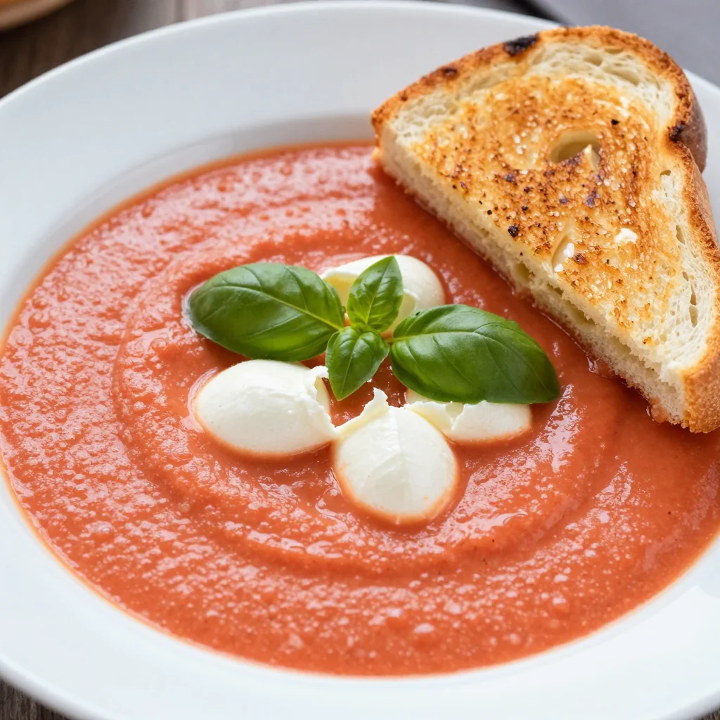 Creamy Tomato Soup With Fresh Mozzarella