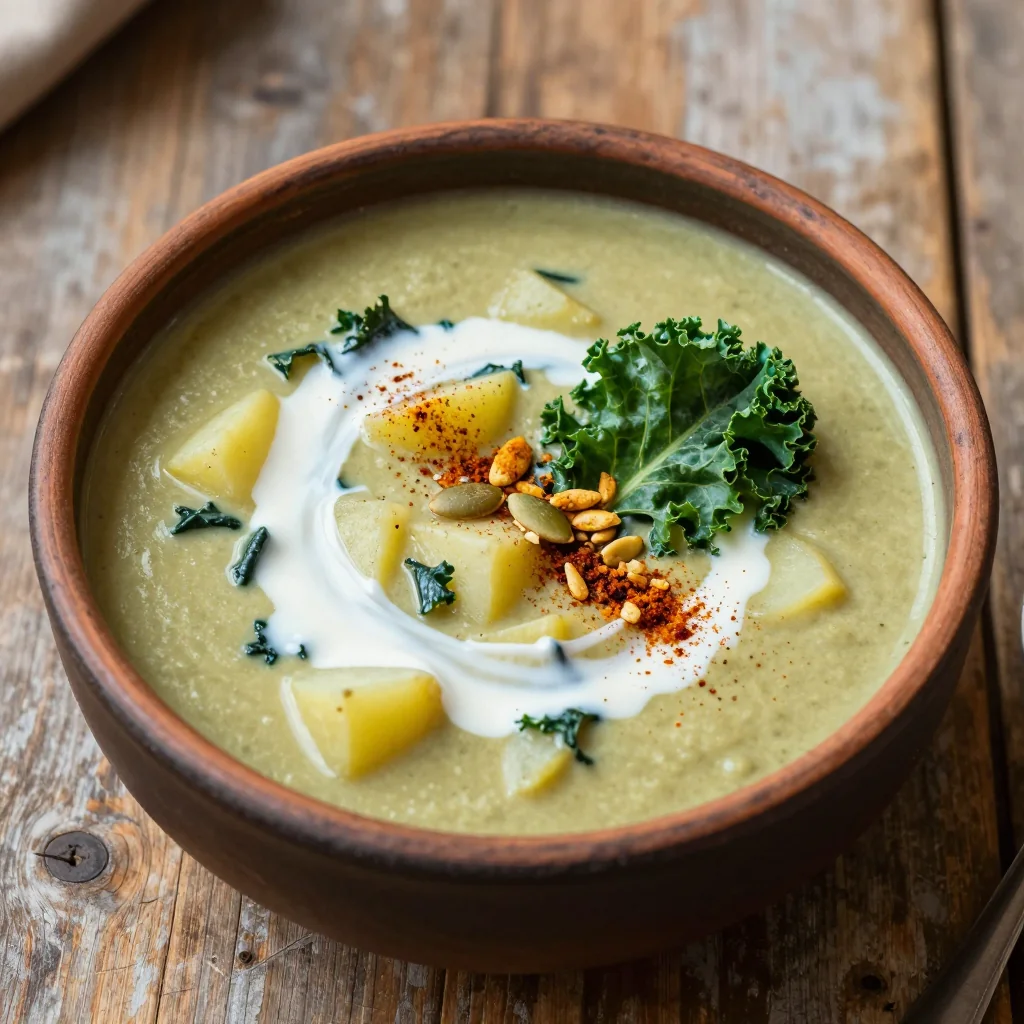 Hearty Vegan Potato and Kale Soup for January